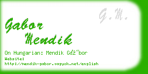 gabor mendik business card